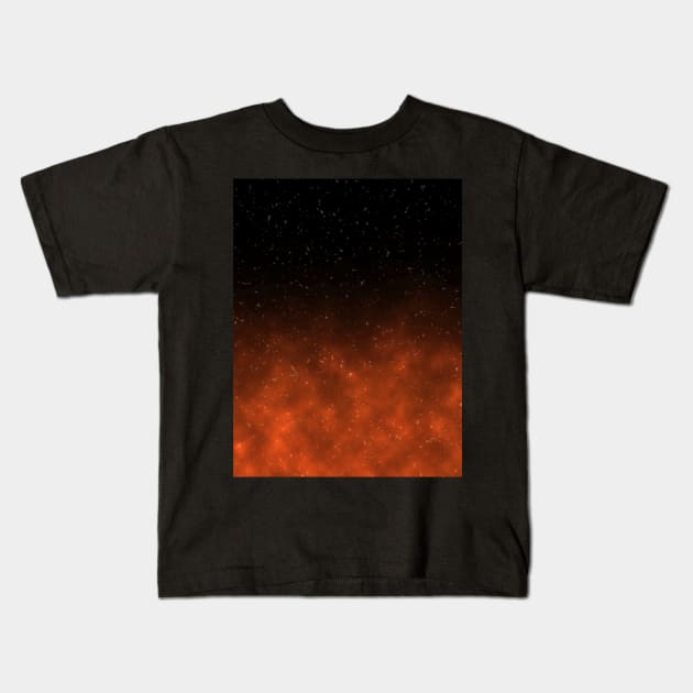 Orange Galaxy Kids T-Shirt by cherubi19